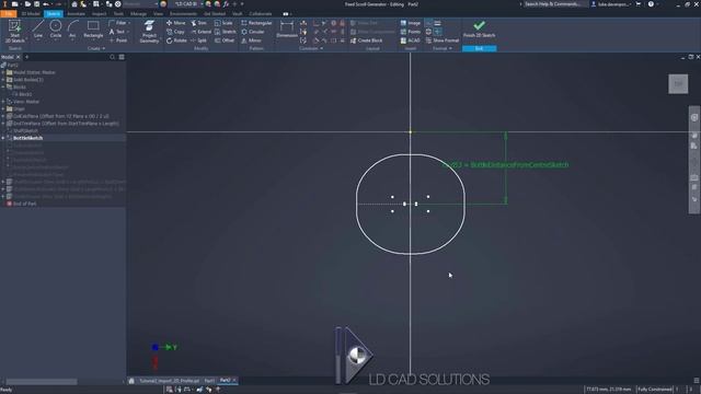 Tutorial 2 - Import a 2D Bottle Profile - The Feed Scroll Generator Addin for Autodesk Inventor смотреть онлайн