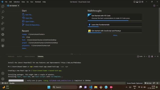 Create And Running React js App in VS Code смотреть онлайн