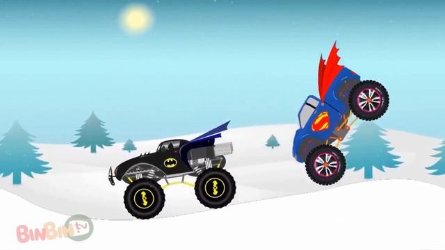 Monster Trucks For Kids | Batman vs Superman Monster Trucks Racing Car | Race Crazy Cars Monster смотреть онлайн
