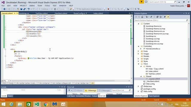 Урок 42 Прикручиваем Bootstrap к ASP NET MVC Часть 2 смотреть онлайн