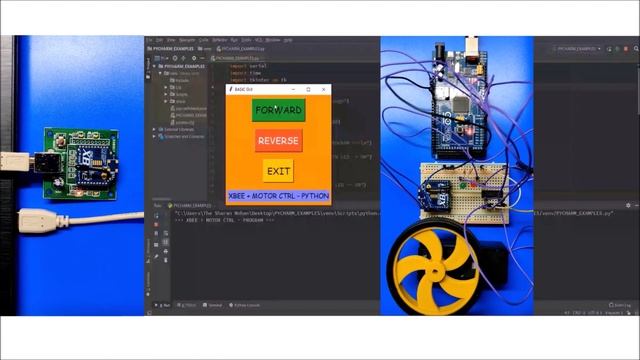 XBEEs + PYTHON (pySerial) + ARDUINO + DC MOTOR смотреть онлайн