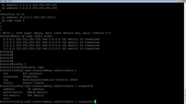 FILTER REDISTRIBUTED ROUTES IN OSPF смотреть онлайн