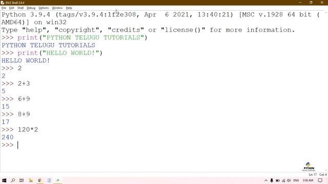 HOW TO OPEN PYTHON IDLE SHELL IN TELUGU | PYTHON print() Function | FIRST PYTHON CODE | смотреть онлайн