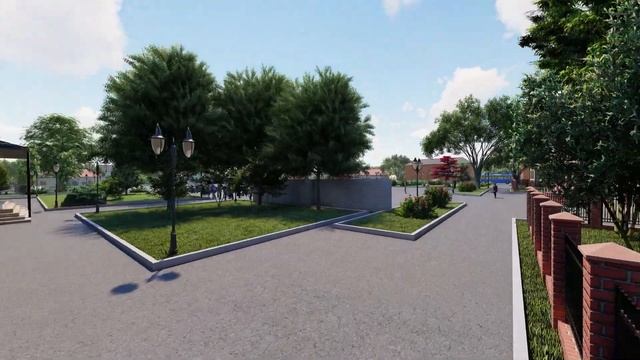 Ландшафтный дизайн п. Горный Саратовской обл. — Центральная площадь. смотреть онлайн