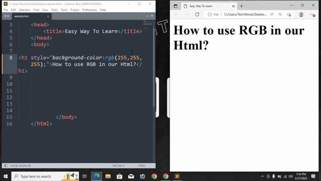 Use of RGB Color or RGBA in HTML // HTML Tutorials For Beginners [[Easy Way To Learn]] смотреть онлайн