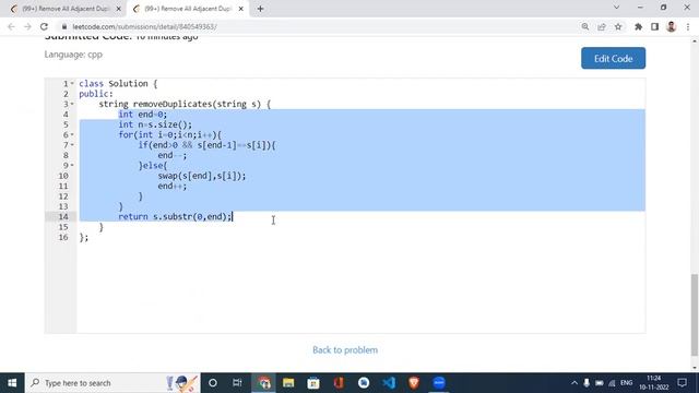 1047. Remove All Adjacent Duplicates In String | Remove All Adjacent Duplicates In String | Leetcod смотреть онлайн