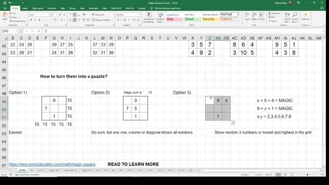 Magic Square Puzzle Book Generator in Excel - TUTORIAL смотреть онлайн