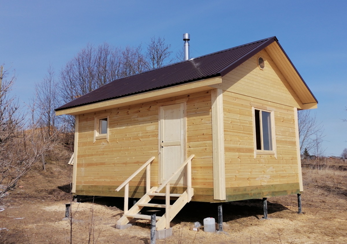 Баня под ключ из бруса 6х4 в Холмогорах смотреть онлайн