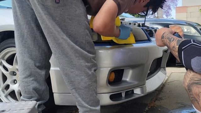 Nissan Skyline r33 GTR vspec headlight restoration смотреть онлайн