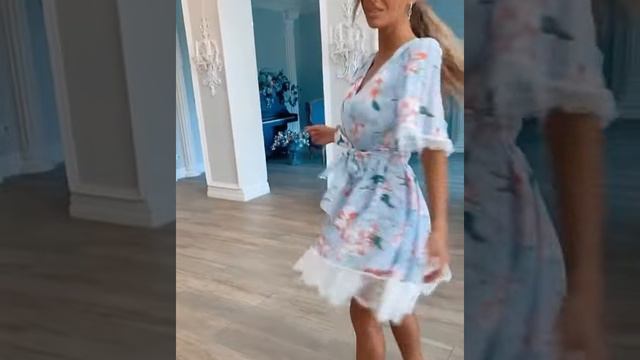 Шифоновое голубое платье с кружевом ❤️  MALINA Bonita 2021 Collection