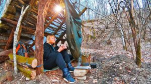 3 🪓 Первая ночевка в новом укрытии 🔥 Бушкрафт в горном лесу