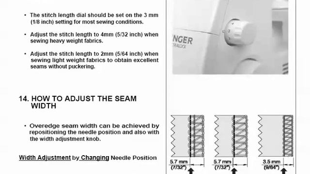 Singer Sewing Machine 14SH644 14SH654 Overlock Operators Manual