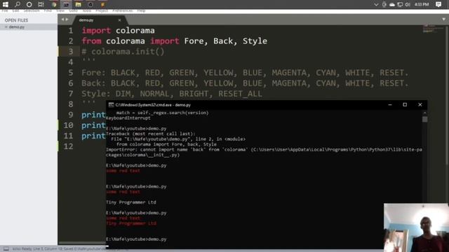 Print colored text python with colorama смотреть онлайн