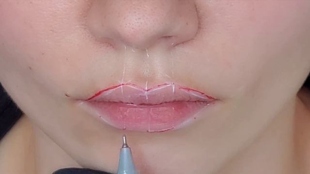 Fast Sketch of the Lips before Permanent makeup procedure смотреть онлайн
