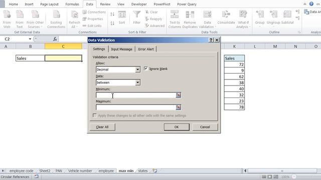 How to use Custom Data Validation Standard Minimum and Maximum смотреть онлайн