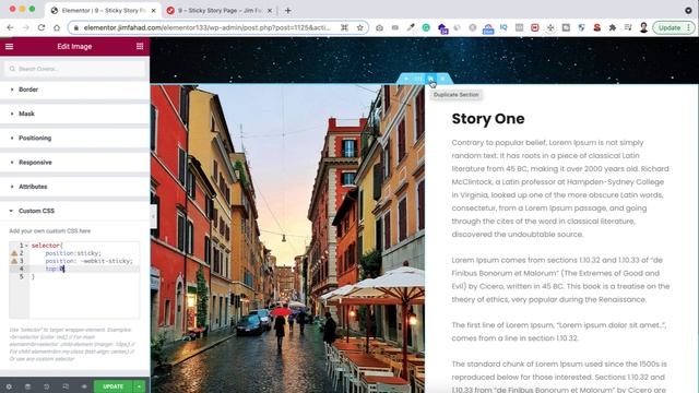 Elementor Sticky Image When Text Scrolls ? WordPress Elementor Pro Tricks