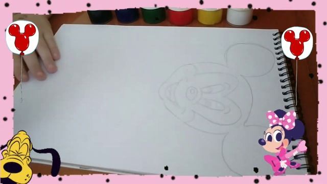 Рисуем Микки Мауса/How to draw Mickey mouse/Учимся рисовать/ рисуем вместе/ персонаж мультфильма. смотреть онлайн