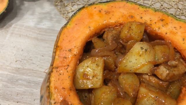 #ТЫКВА фаршированная мясом и картофелем/Запеченная тыква в духовке смотреть онлайн
