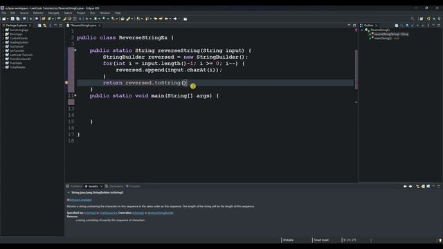 How to reverse a String in Java Character by Character | Use a StringBuilder Class смотреть онлайн