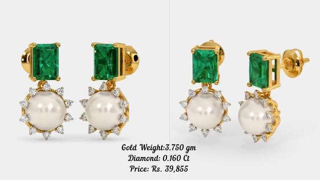 Gold Gemstone Earrings Designs with Price and Weight || Gold Gemstone Designs| #Indhus смотреть онлайн