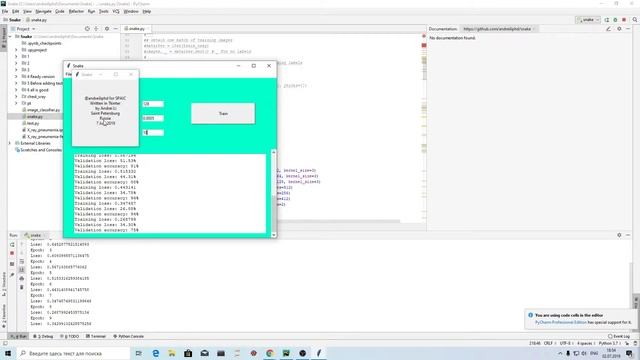 Snake - PyTorch image classification with GUI смотреть онлайн