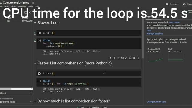 List comprehension is faster than a loop calling a function in Python смотреть онлайн