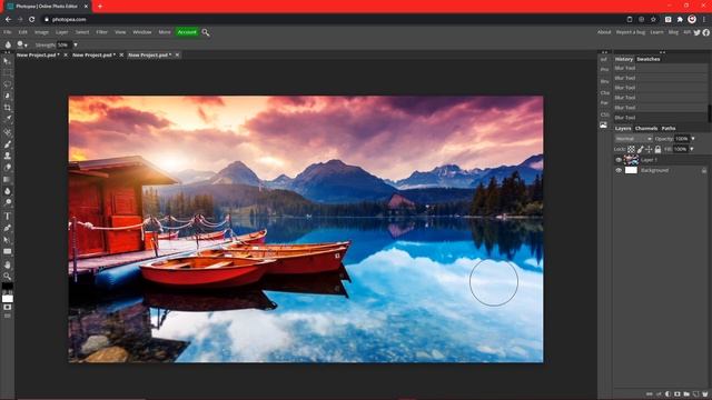 How to use the BLUR TOOL in Photopea! смотреть онлайн