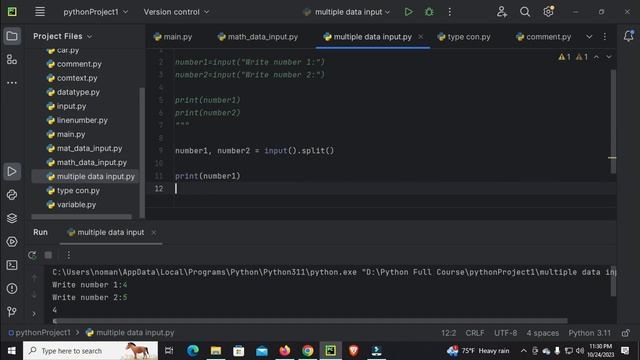 Class 15 | Multiple Data Input in python | Nython vaiaa смотреть онлайн
