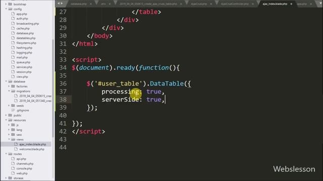 Laravel 5.8 - DataTables Server-side Processing смотреть онлайн