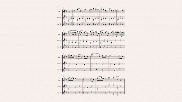 Brahms - Lullaby, Arranged For 3 Parts Violin Ensemble.