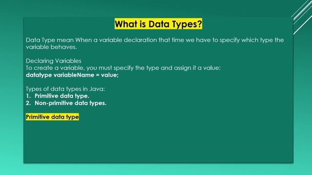 Java Variables and Datatypes смотреть онлайн