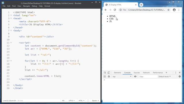 How To Populate HTML List From Array Using JavaScript смотреть онлайн