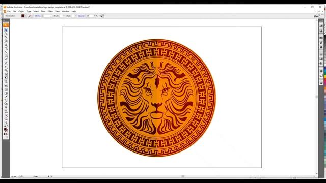 Lion Decoration On Medallion - Adobe Illustrator & CorelDRAW смотреть онлайн