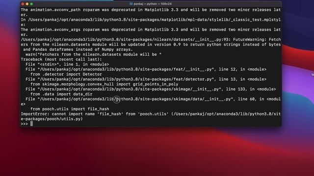 How to resolve ImportError: cannot import name 'file_hash' from 'pooch.utils' смотреть онлайн
