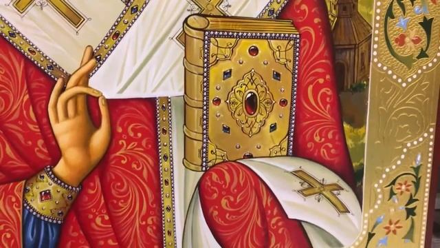 Рукописная икона Николай Чудотворец с резьбой смотреть онлайн