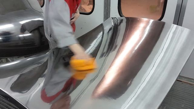 Хром эффект краска, располировка слоя краски, имитация металла. смотреть онлайн