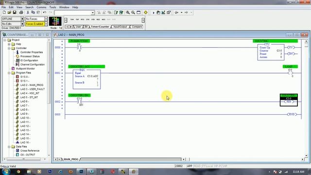 Using Counter ON OFF switch with single pushbutton in ladder. смотреть онлайн
