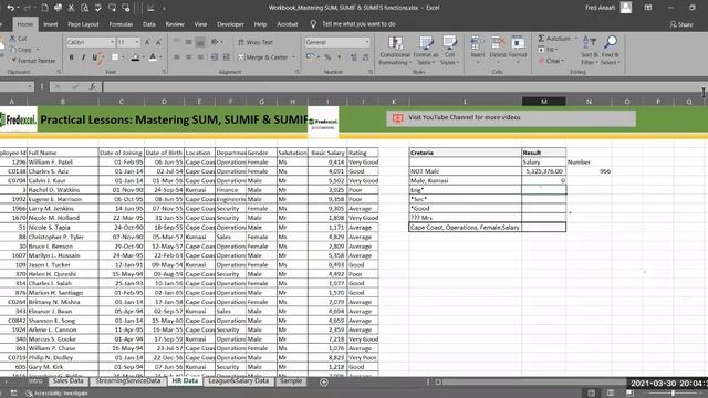 Practical Excel Lessons II on SUMIF & SUMIFS Functions смотреть онлайн