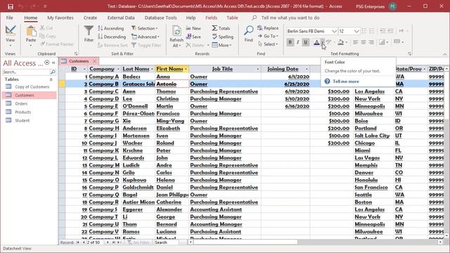 How to Format Text in Datasheet View in MS Access - Office 365 смотреть онлайн