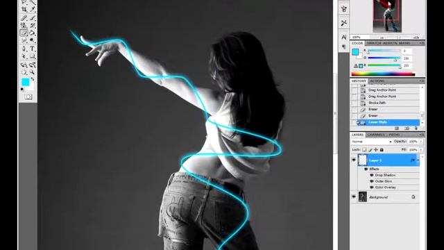 Tutorial photoshop "Pentool, paths and c4d" Part 1 смотреть онлайн