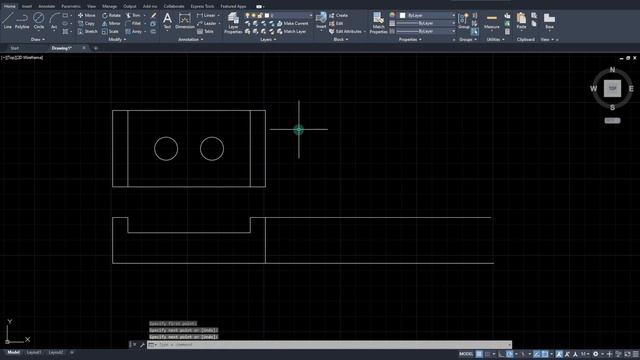 Learn AutoCAD: Simple 3 View Orthographic Projection - The Guide Block смотреть онлайн