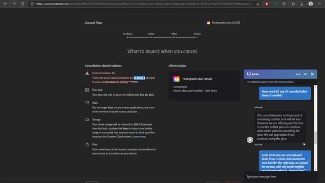 Exit Adobe plan without paying fees смотреть онлайн
