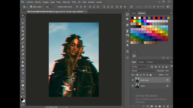 Efecto Falla en el monitor o efecto glitch - Photoshop смотреть онлайн