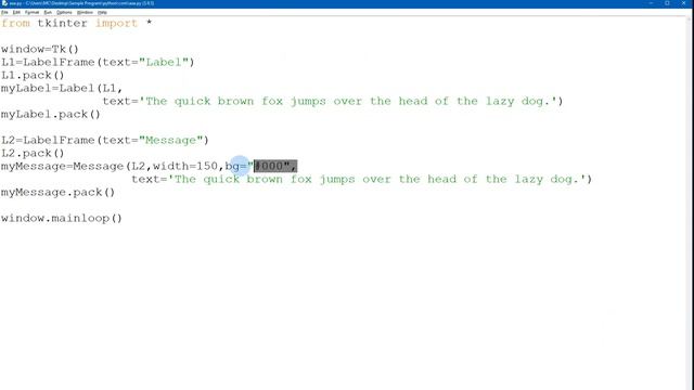 LABEL AND MESSAGE WIDGET WITH TKINTER | LABEL AND MESSAGE WIDGET OPTIONS | PYTHON TUTORIAL смотреть онлайн