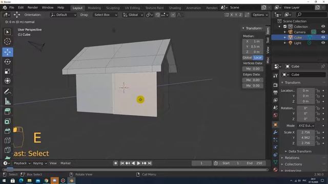 Урок 2. Моделирование домика в Blender (уроки 3D моделирования) смотреть онлайн