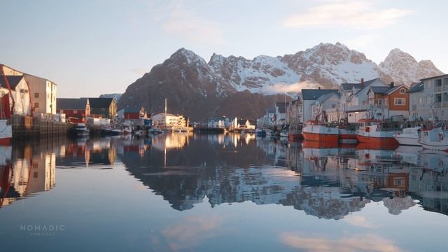 Harbor Sounds For Sleep, Henningsvær Village Sunrise, Lofoten Norway, 3 Hours