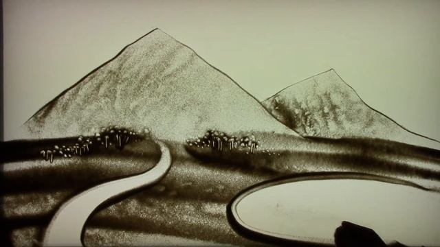 Как нарисовать песком пейзаж смотреть онлайн