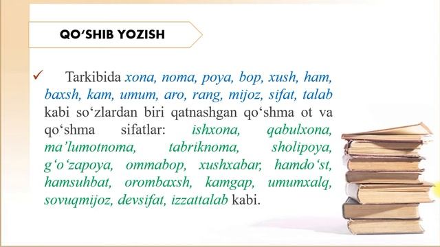 Asos Va Qo'shimchalar Imlosi.  Qo'shib Va Ajratib Yozish