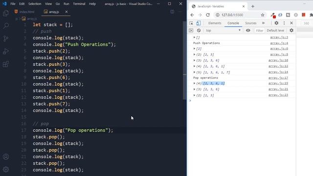 Stack Data Structure in JavaScript | JavaScript Array (push/pop) tutorial (Hindi) смотреть онлайн