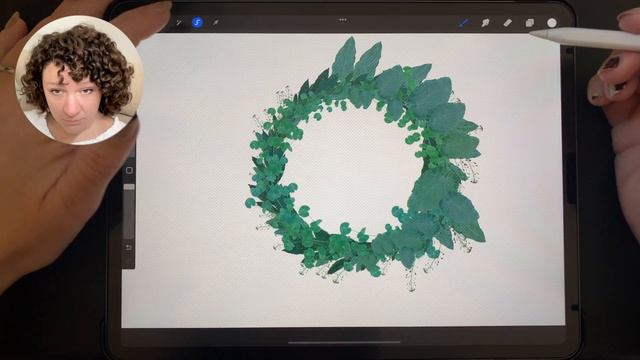 Create a Realistic Greenery Wreath digitally in Procreate смотреть онлайн